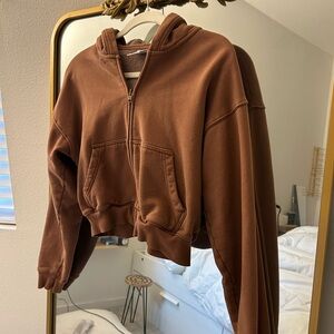 Aritzia Brown Hoodie Jacket